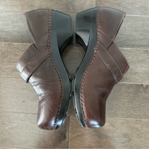 Dansko‎ Solstice Brown Leather Split Toe Strap Clog Shoes Size 38 - Picture 4 of 10